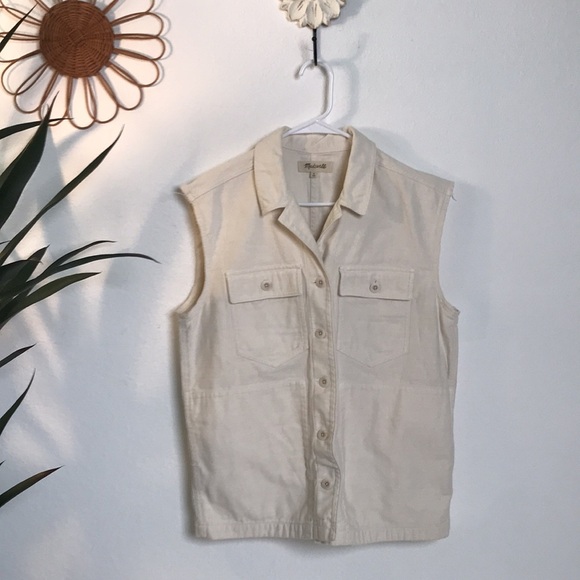 Altered-Madewell Drakefield Shirt-Jacket in Ecru - Picture 3 of 7